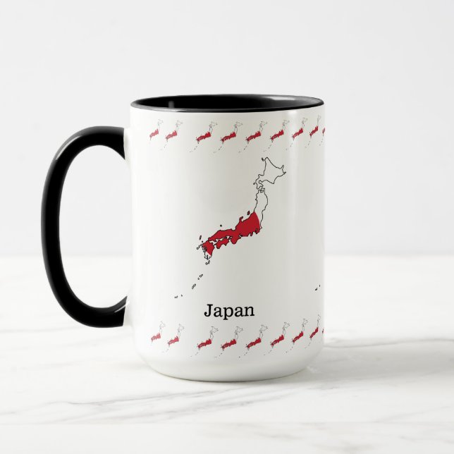 Mug Drapeau japonais dans la carte Design souvenir (Gauche)