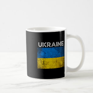Mug Drapeau jaune bleu ukrainien avec le mot Ukraine e