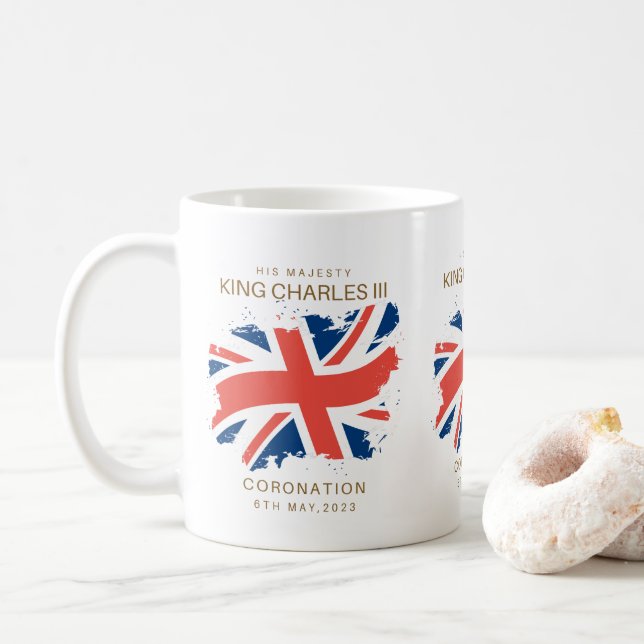 Mug Drapeau King Charles III Union Jack (Avec donut)