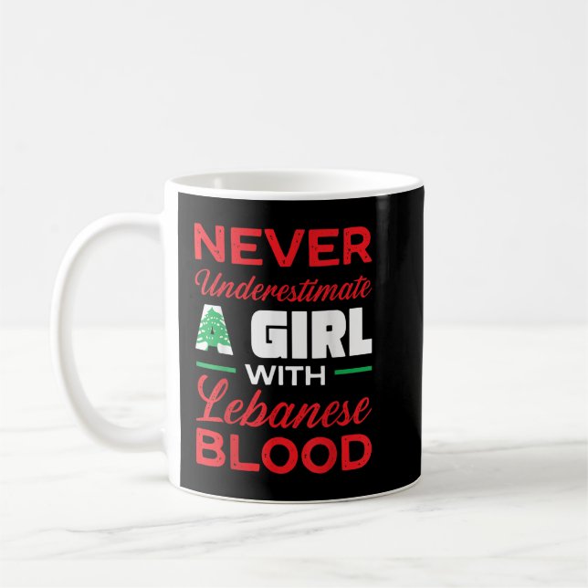 Mug Drapeau Liban Beyrouth Lobnan Lover Fille libanais (Gauche)