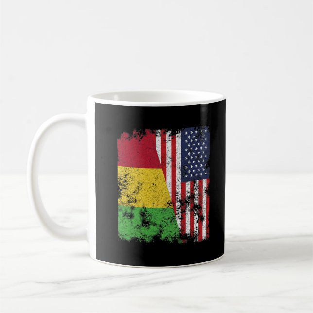 Mug Drapeau Mali USA - Demi-Américain (Gauche)