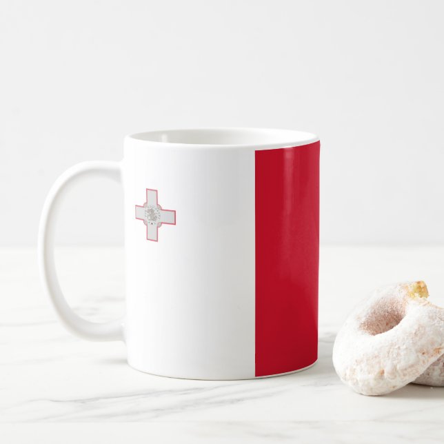 Mug Drapeau Malte personnalisable (Avec donut)