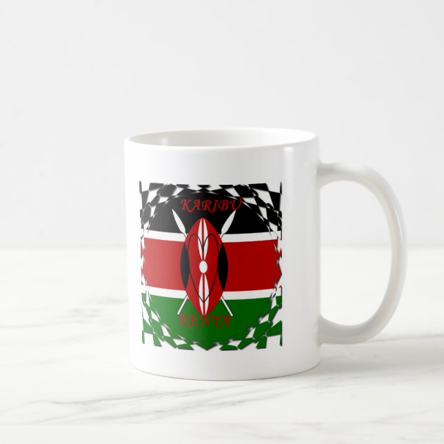 Mug Drapeau national de la République du Kenya Noir ro (Droite)