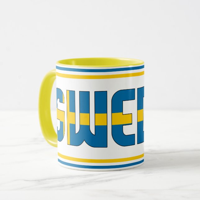 Mug Drapeau national de Suède Café patriotique (Devant gauche)