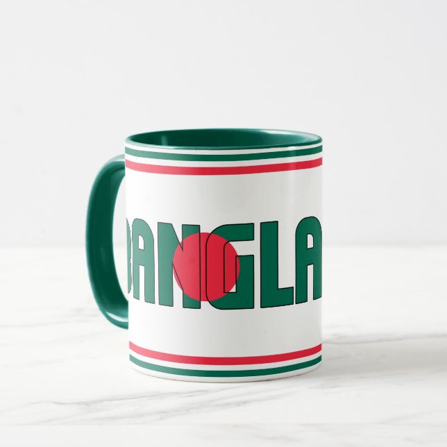 Mug Drapeau national du Bangladesh Café patriotique (Devant gauche)