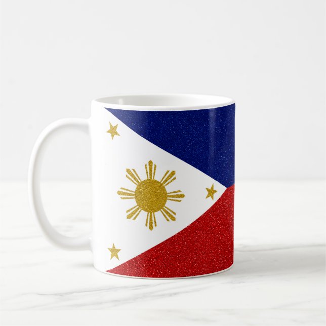 Mug Drapeau Parties scintillant philippin à enveloppem (Gauche)