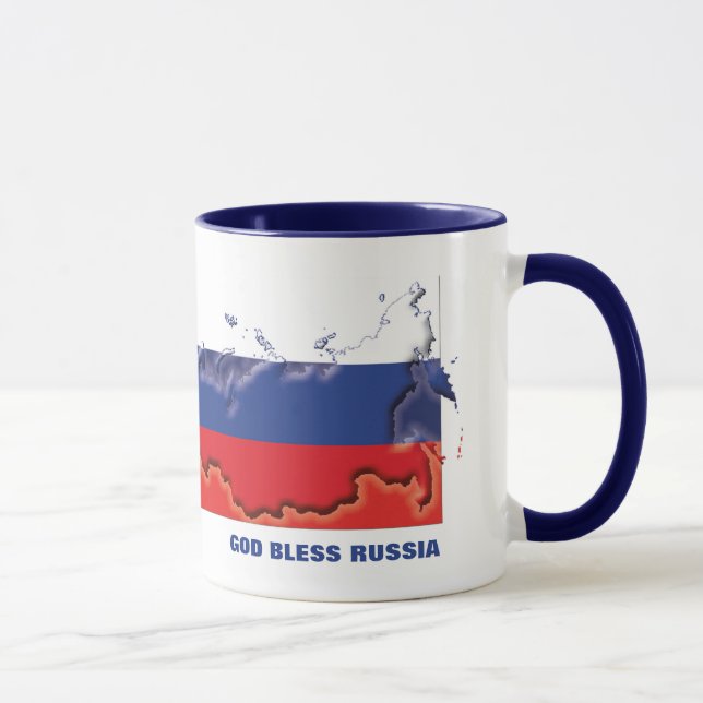 Mug Drapeau personnalisé DIEU BÉNISSE RUSSIE (Droite)