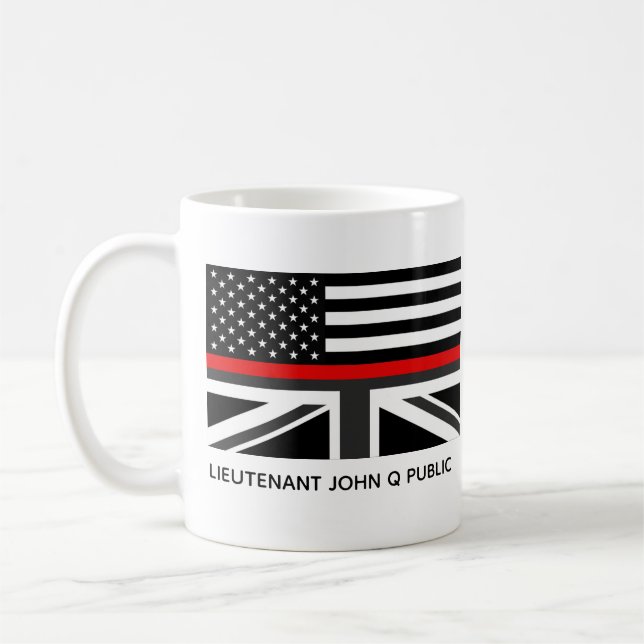 Mug Drapeau personnalisé mince Red Line américain et b (Gauche)
