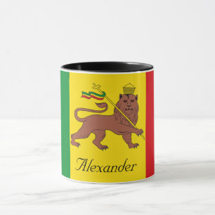 Mug Drapeau rastafarien personnalisé d'Ethiopie Lion d