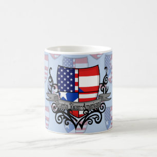 Mug Drapeau Rican-Américain de bouclier de Puerto