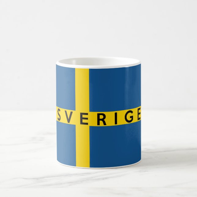 Mug drapeau suède sverige pays nom du texte suédois (Centre)