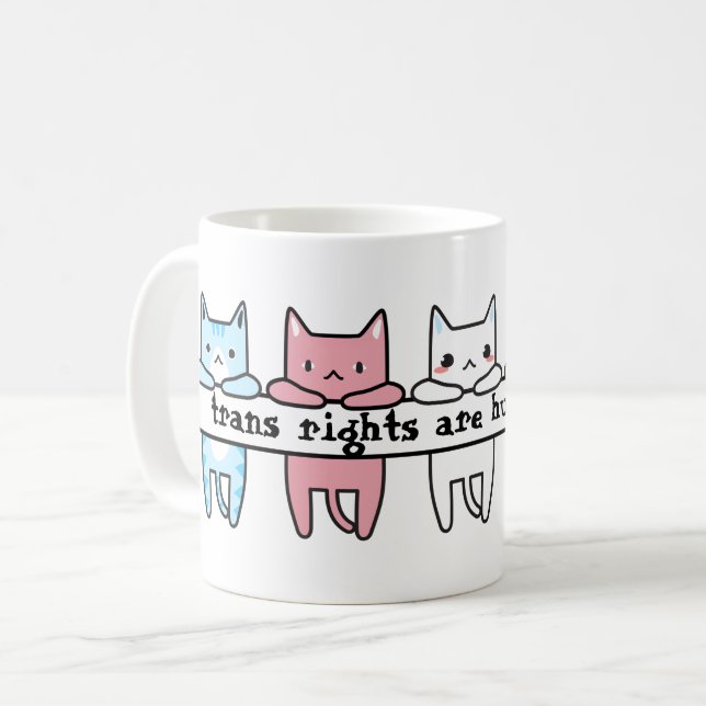 Mug Drapeau Transgenre Les droits de transgenre sont d (Devant gauche)