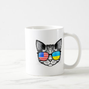 Mug Drapeau Ukraine États-Unis Racines Chat Ukrainien