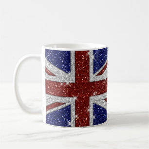 Mug Drapeau Union Jack brillant parties scintillant