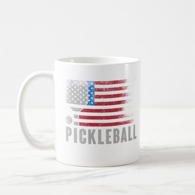 Mug Drapeau USA Fan Pickleball Meilleur Cadeau Pour Am (Gauche)
