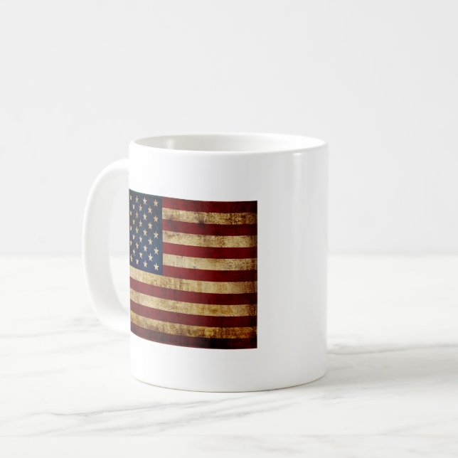 Mug Drapeau USA / Grunge (Devant gauche)