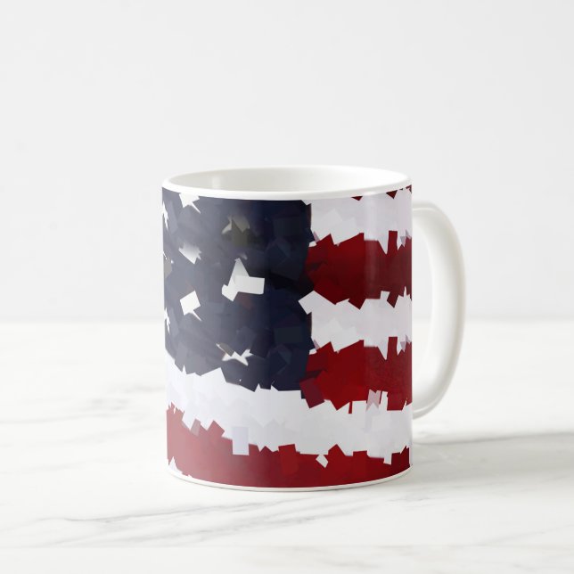 Mug Drapeau USA Papier Mâché  (Devant droit)