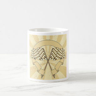 Mug Drapeaux à damier de course automobile Ligne d'arr