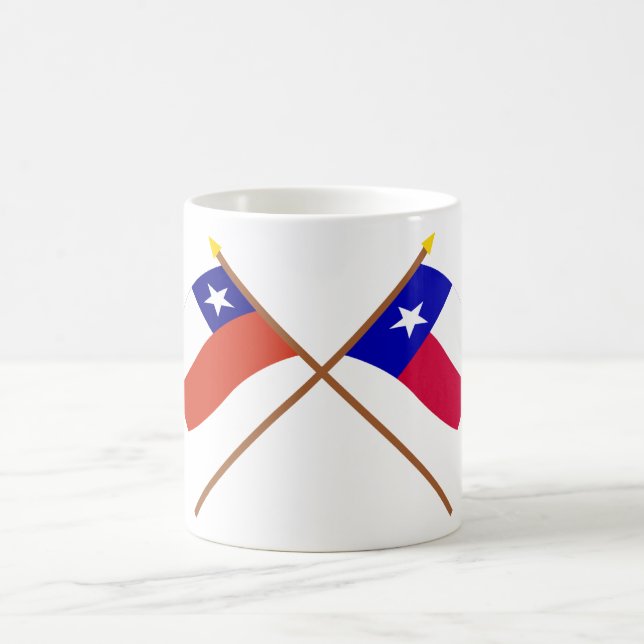 Mug Drapeaux croisés du Chili et du Texas (Centre)