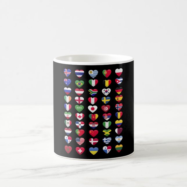 Mug Drapeaux de la forme cardiaque des pays (Centre)