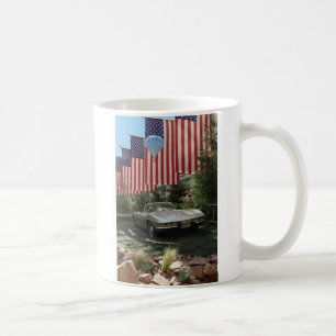 Mug Drapeaux de l'itinéraire 66 avec Corvette