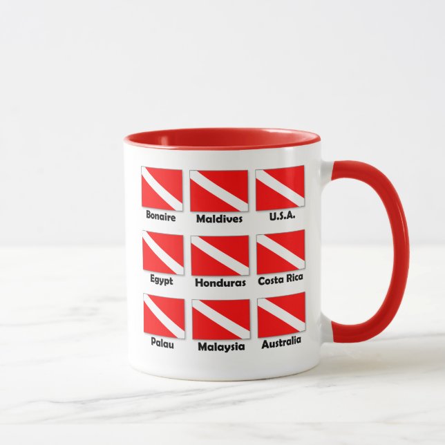 Mug Drapeaux de plongée du monde (Droite)