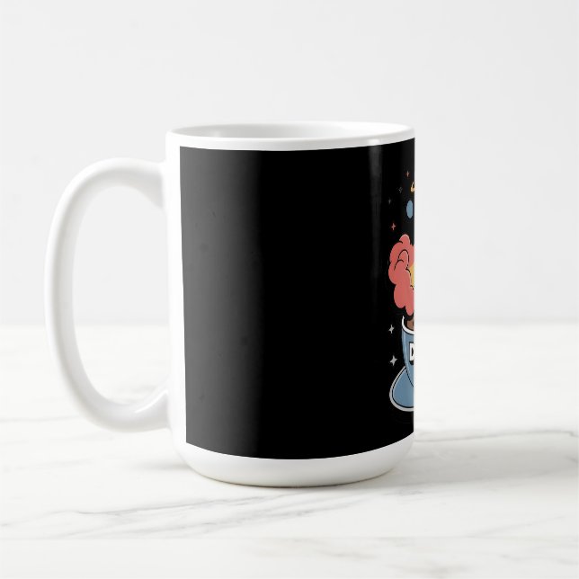 Mug Dream Fuel Graphic: Rocket Launching from Coffee  (Gauche)