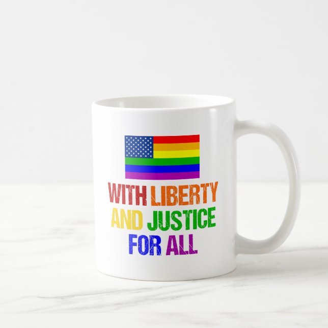 Mug Droits LGBTQ Gay pride du drapeau arc-en-ciel amér (Droite)