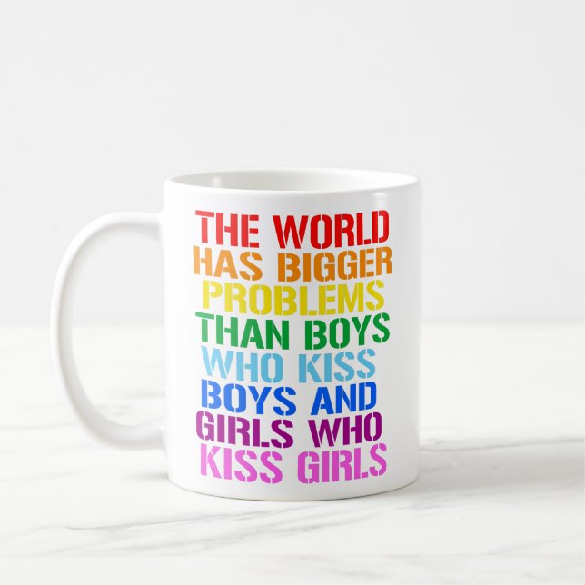 Mug Droits LGBTQ Le monde connaît des problèmes plus i (Gauche)