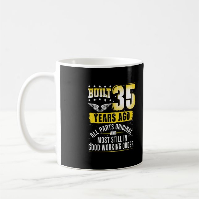 Mug Drôle 35e anniversaire B-Day cadeau dire âge 35 an (Gauche)
