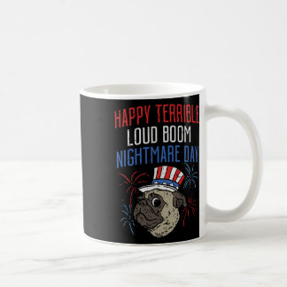 Mug Drôle 4 juillet Carlin effrayé Feu d'artifice Para