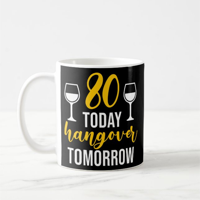 Mug Drôle 80 Anniversaire Citation Hommes Femmes 80 An (Gauche)