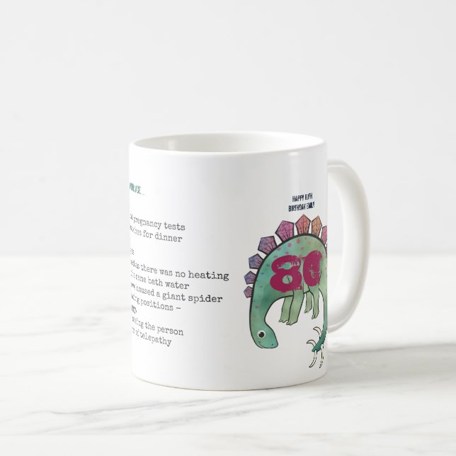 Mug Drôle 80ème Personnalisé 'Quand j'étais ton âge' D (Devant droit)