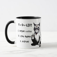 Drôle "À Faire Liste", Grumpy Cat Cartoon Café