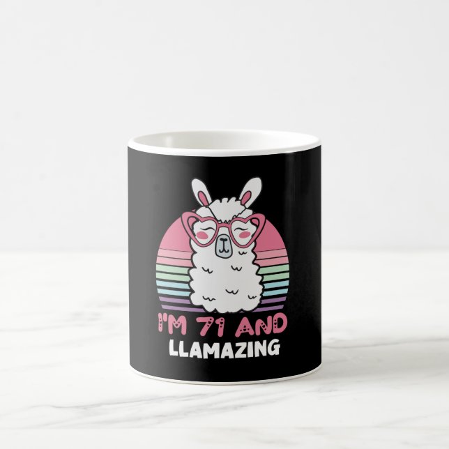 Mug Drôle Adorable Llama 71e Anniversaire Cadeau Pour  (Centre)