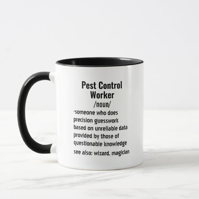 Mug Drôle Agent de lutte antiparasitaire Cadeaux de dé (Gauche)