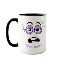 Drôle Aide Brûler Sleepy Face Cartoon
