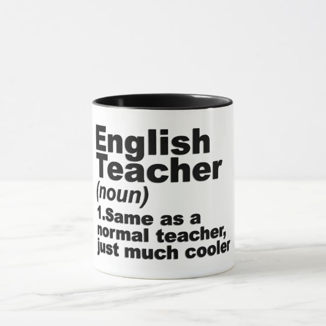 Mug Drôle Anglais Définition de l'enseignant (Centre)