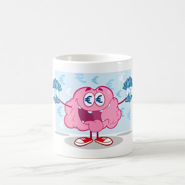 Mug Drôle argent Cerveau Cartoon Euro Cash Adeur (Créateur téléchargé)