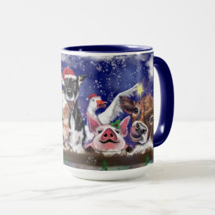 Mug drôle avec Joyeuse fête de Noël d'animal de fe