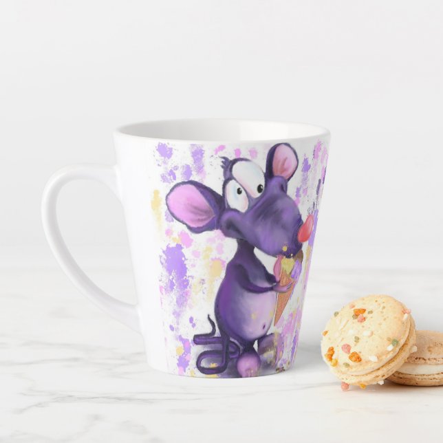 Mug drôle avec une bonne souris violette Mange de  (En situation)