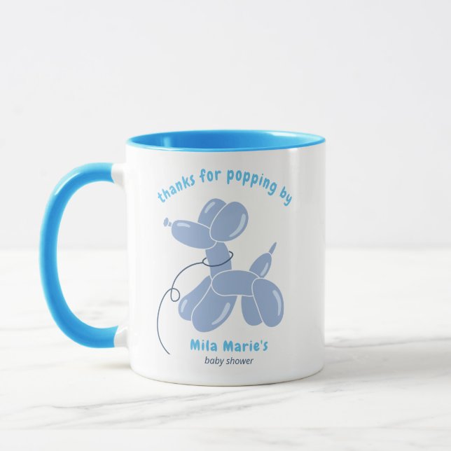 Mug Drôle Baby shower de chien de ballon  (Gauche)