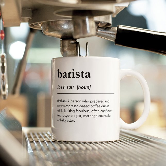 Mug Drôle Barista définition description de travail (Créateur téléchargé)