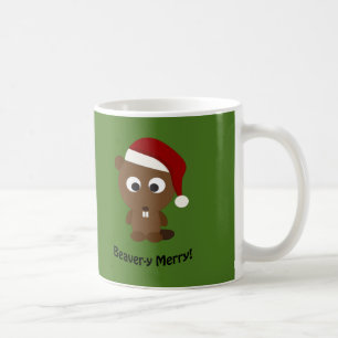 Mug Drôle Beaver-y Joyeux ! Père Noël Beaver