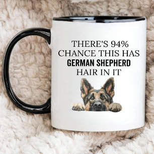 Mug Drôle berger allemand, Peeking chien propriétaire 
