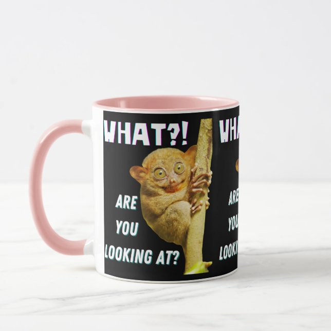 Mug Drôle Big Eyed Tarsier Ce que vous regardez (Gauche)