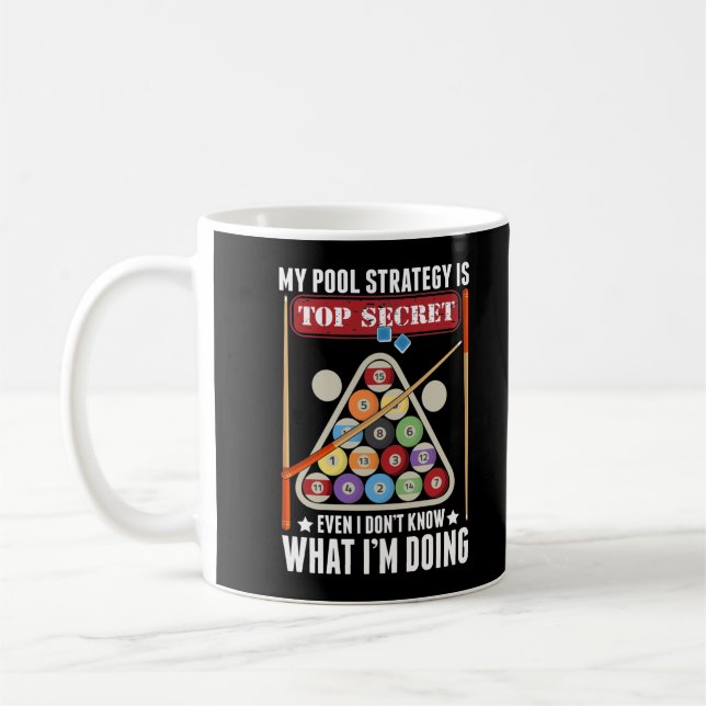 Mug Drôle Billiard Stratégie Cue Snooker Pool Joueur (Gauche)