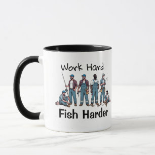 Mug DRÔLE Bleu/Blanc ''PÊCHEZ PLUS''