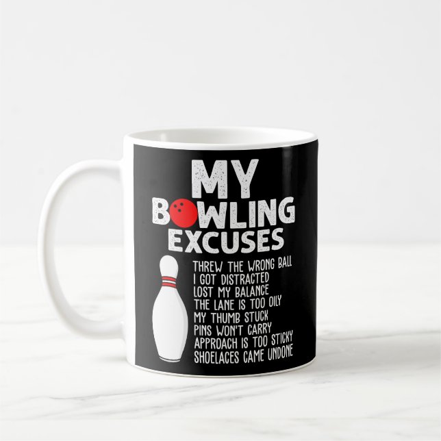 Mug Drôle Bowling Excuses Pour Bowler (Gauche)