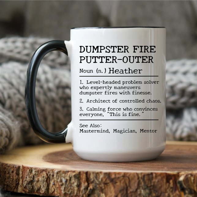 Mug Drôle cadeau Boss Personnalisé, Pompier À Benne À  (Créateur téléchargé)